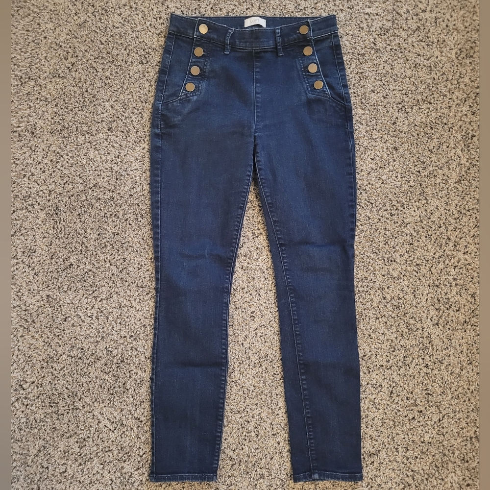 LOFT Dark Wash Modern Skinny Sailor Jeans